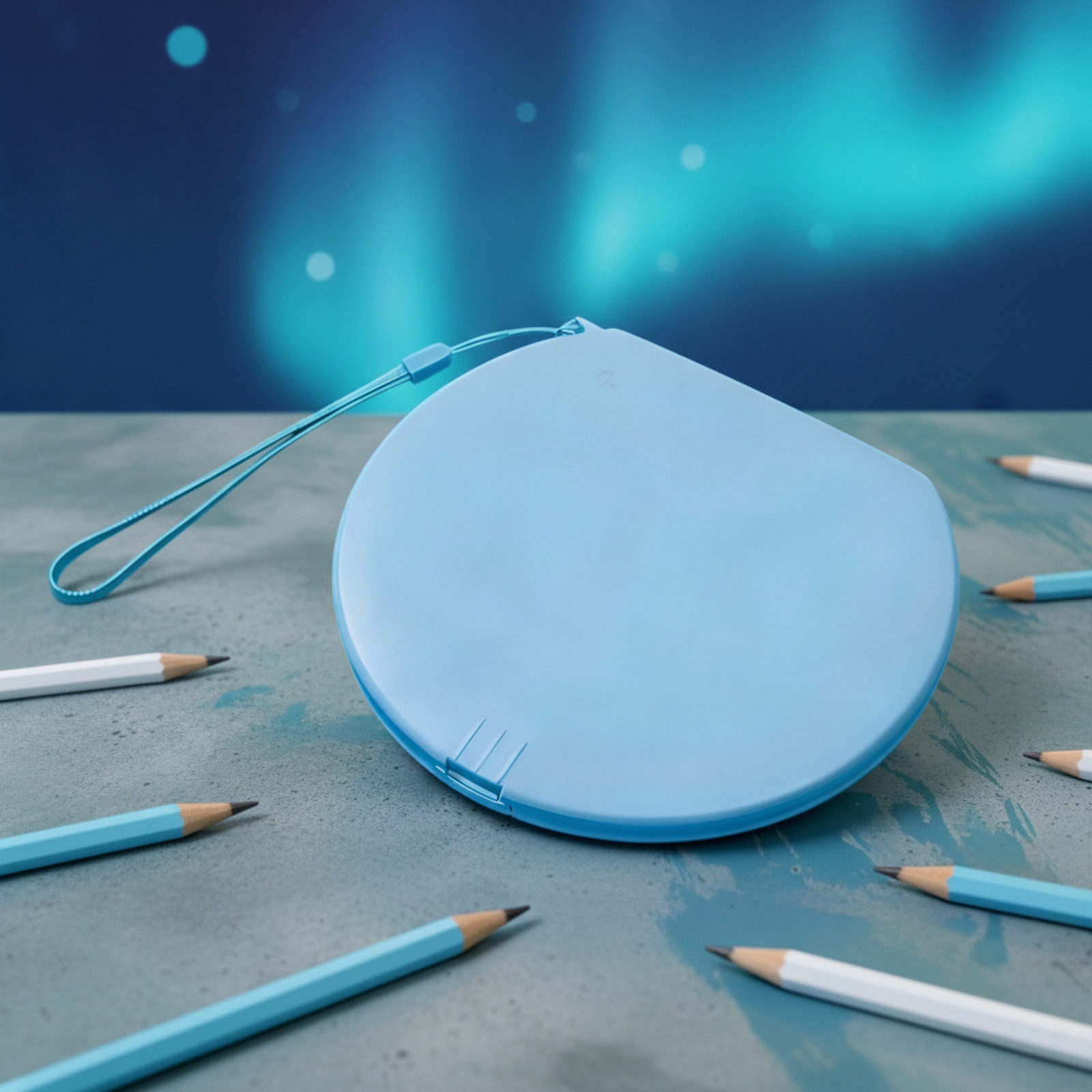 Caja redonda portátil para mascarillas con acabado mate para estudiantes (pastillero de PP)