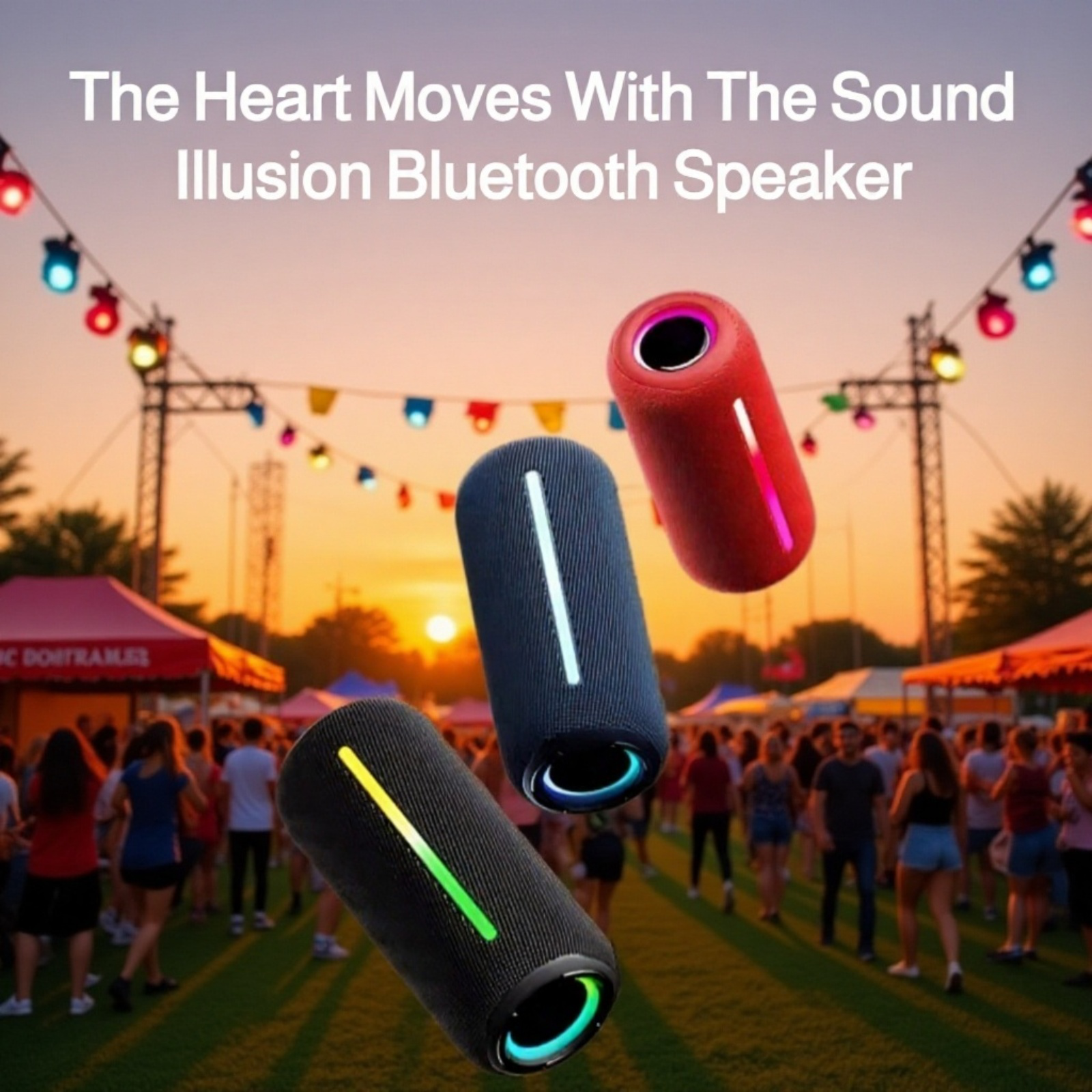 Wireless Bluetooth Speaker with Powerful Bass on a desk