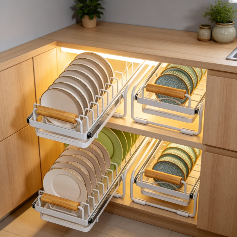 Cesta de plástico para almacenamiento de utensilios