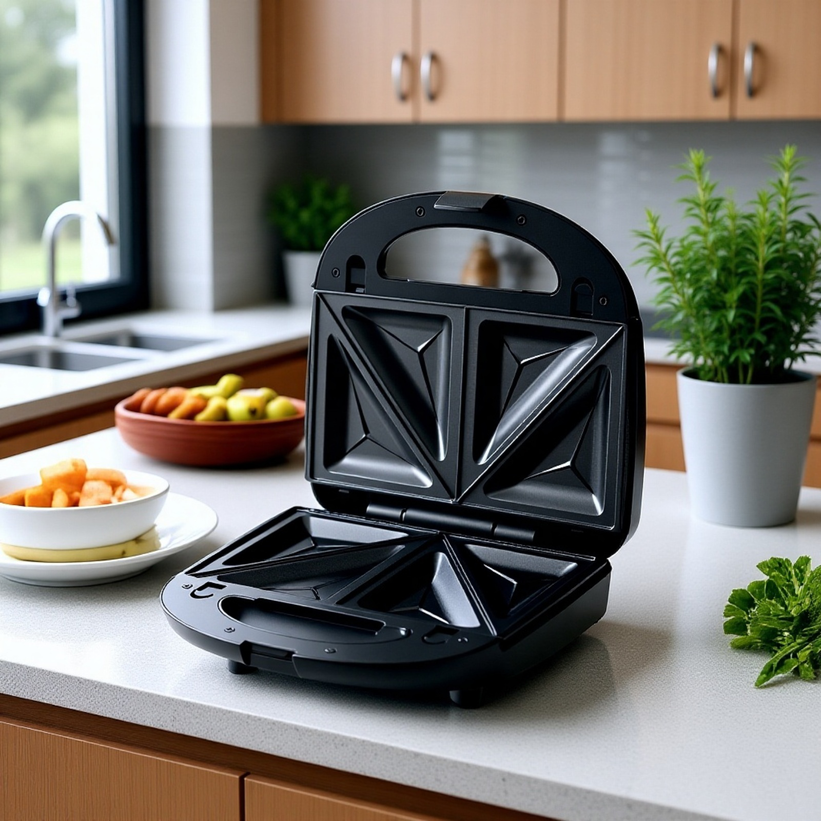 Máquina de desayuno todo en uno, sandwichera y tostadora