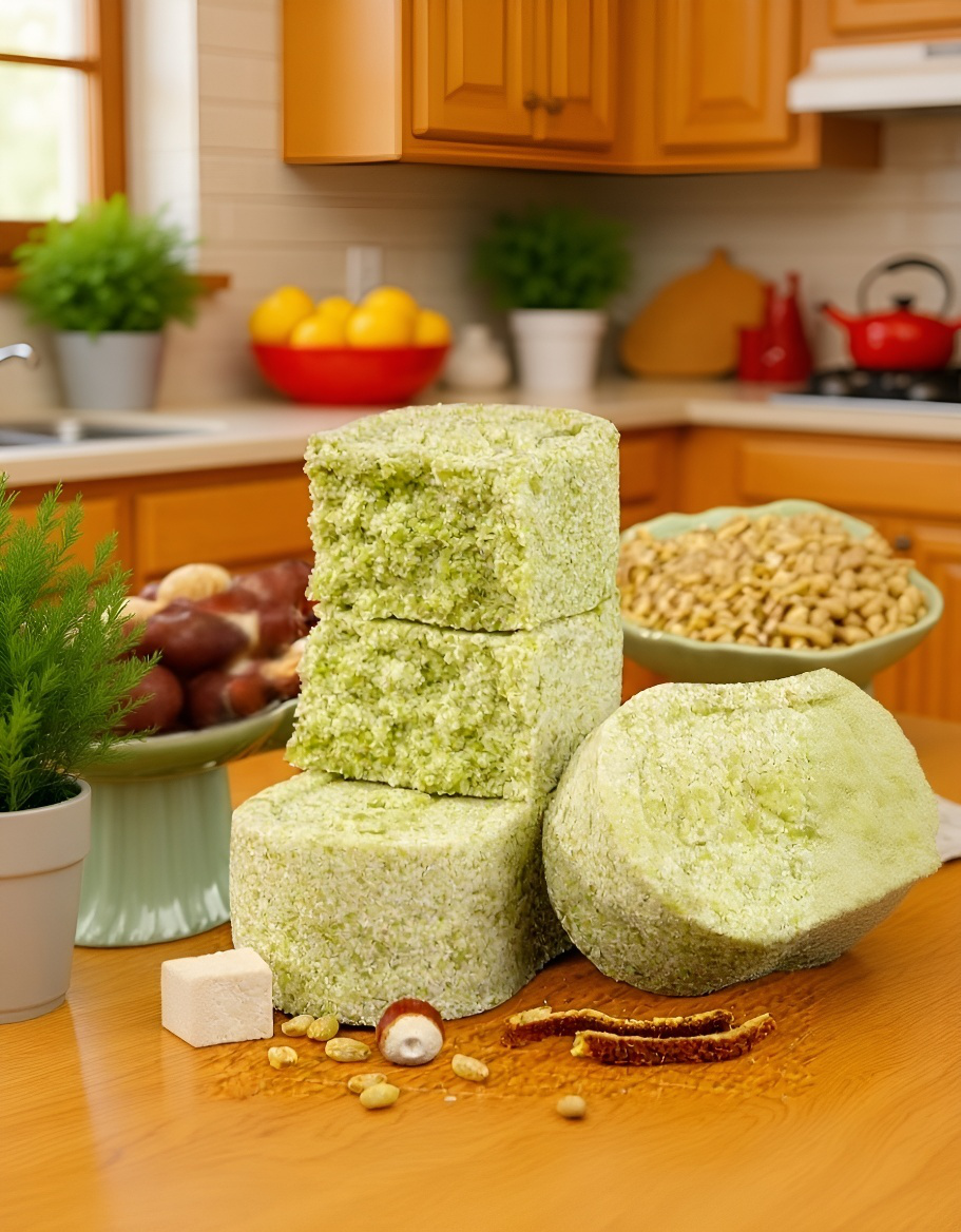 八宝餅の手作り工程の様子