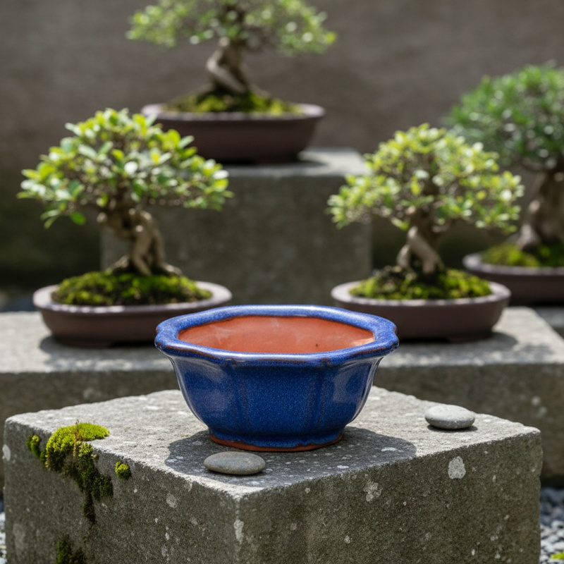 多肉植物の紫粘土植木鉢