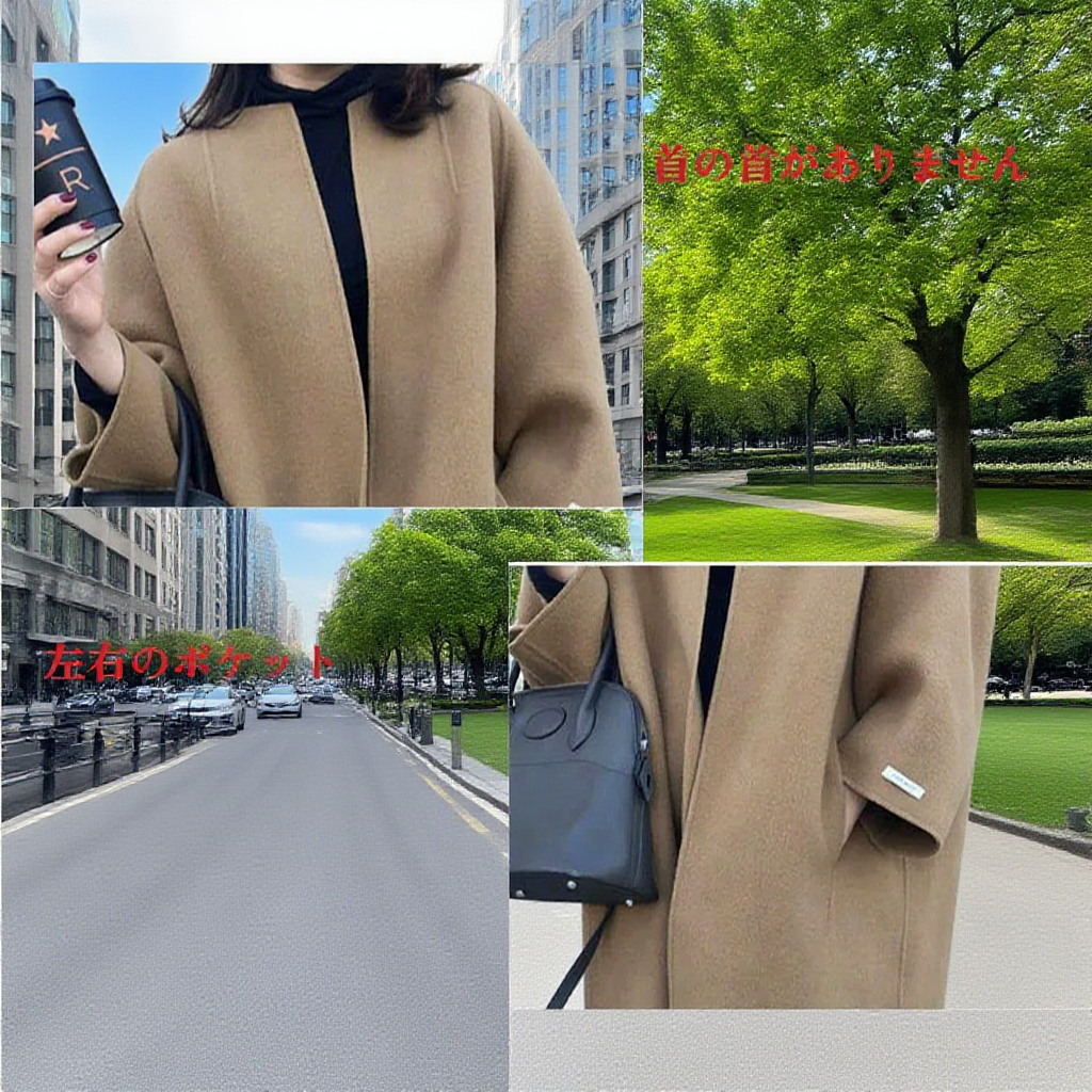 シンプルな韓国風通勤用ストレートコート