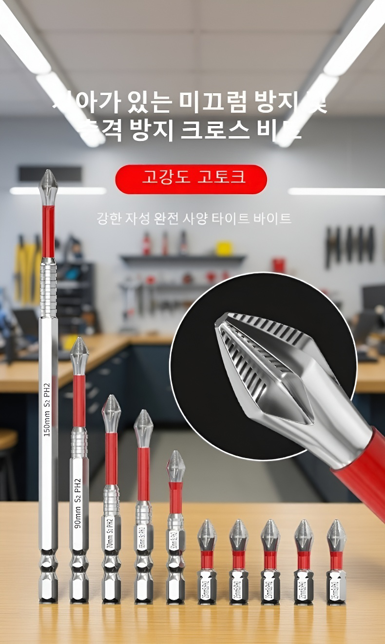 초강력 충격 방지 십자 드라이버 비트 제품 사진