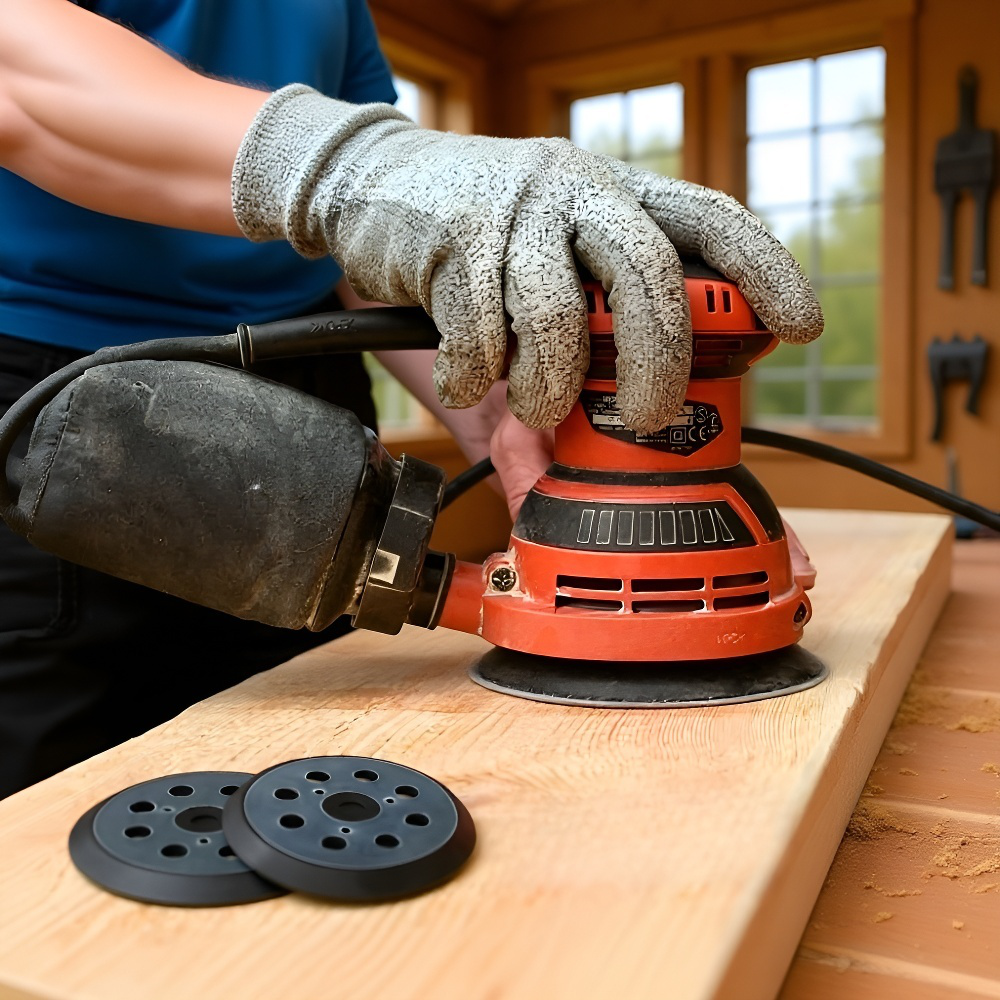 5インチ8穴エアサンダー用パッド　サンドペーパー対応粘着式