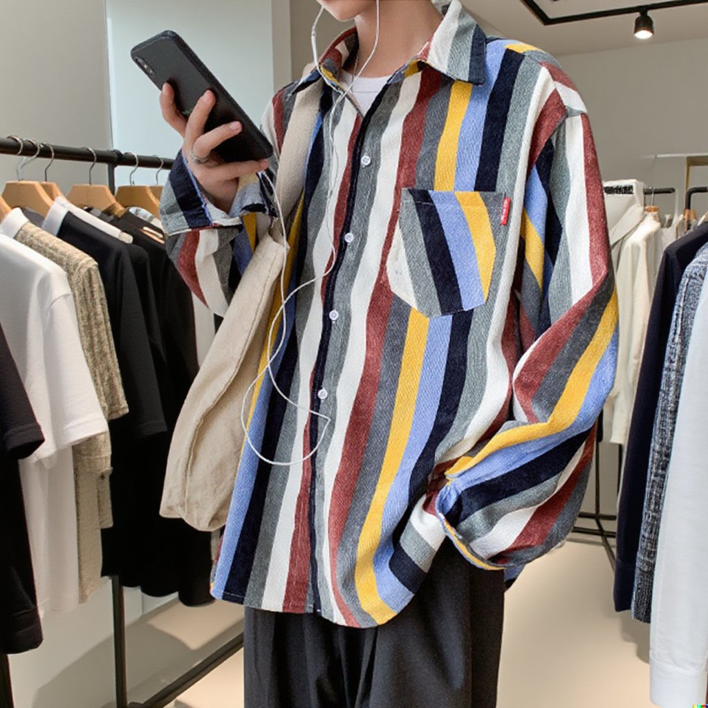 ストライプゆったりシャツ