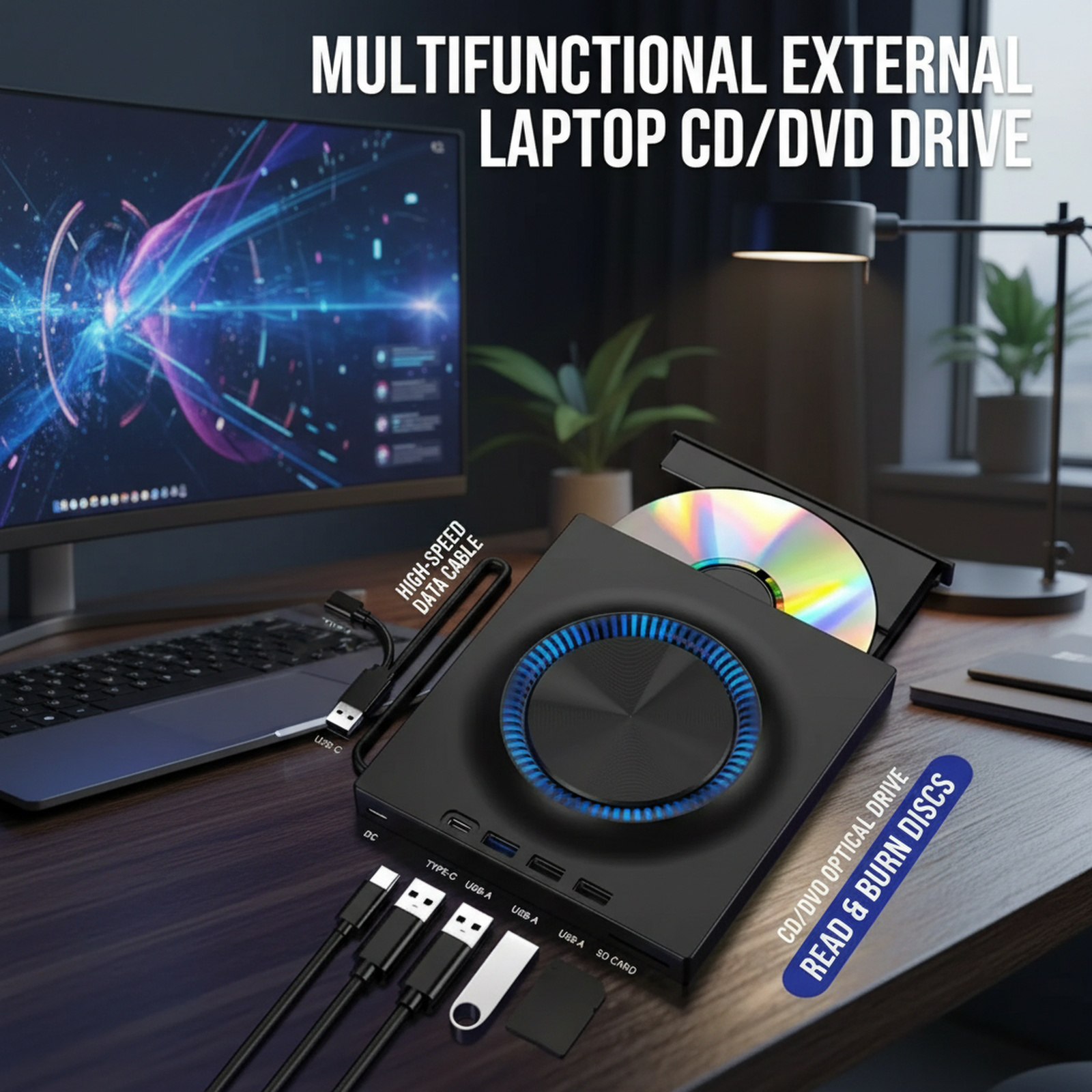 Externer USB DVD-Brenner und Laufwerk