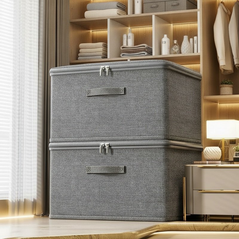 Cationic flip-top storage box for clothes, home textiles, large capacity, soft lid, wardrobe, layere