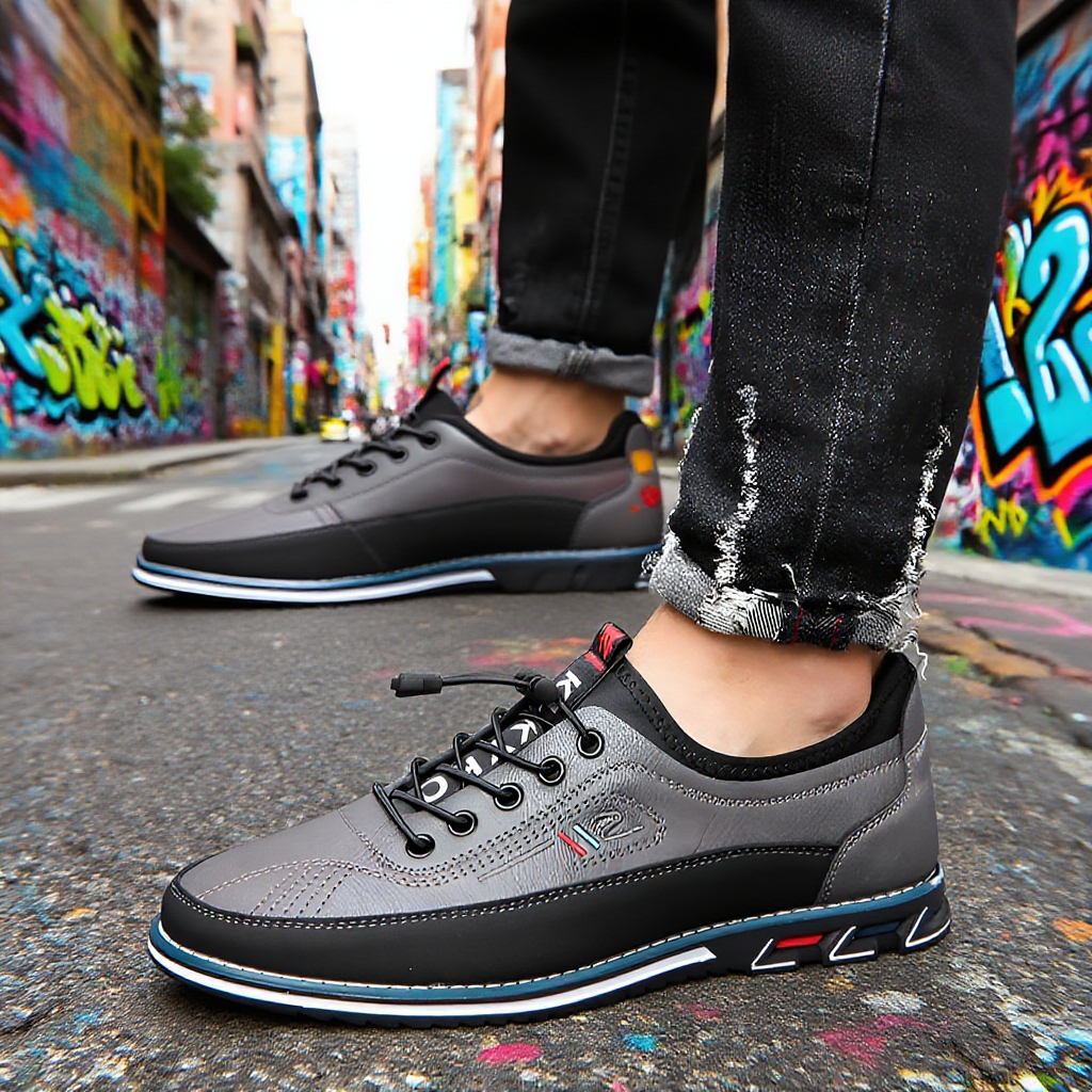 カジュアル大きいサイズメンズシューズ フラットワークシューズ