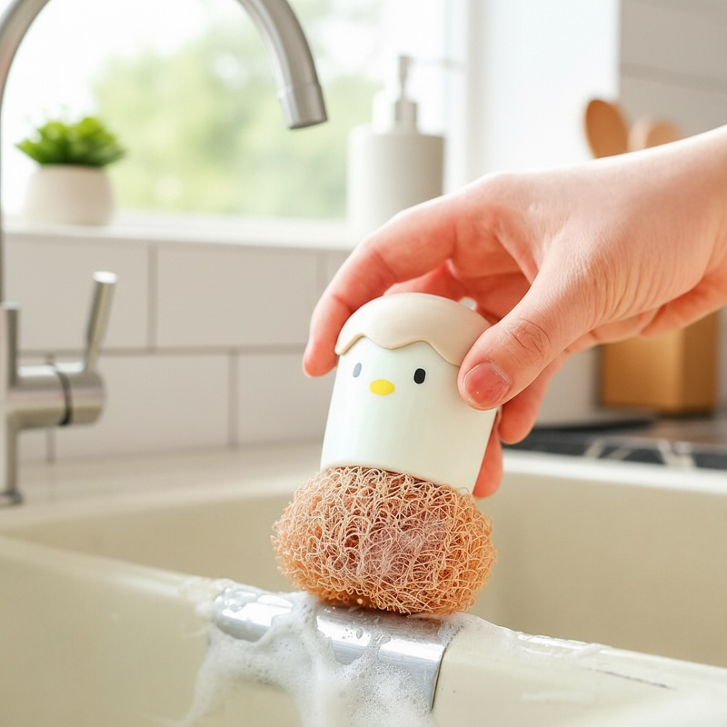 持ち手付き鍋や手を傷つけないステンレスクリーナー キッチン用食器洗い神器