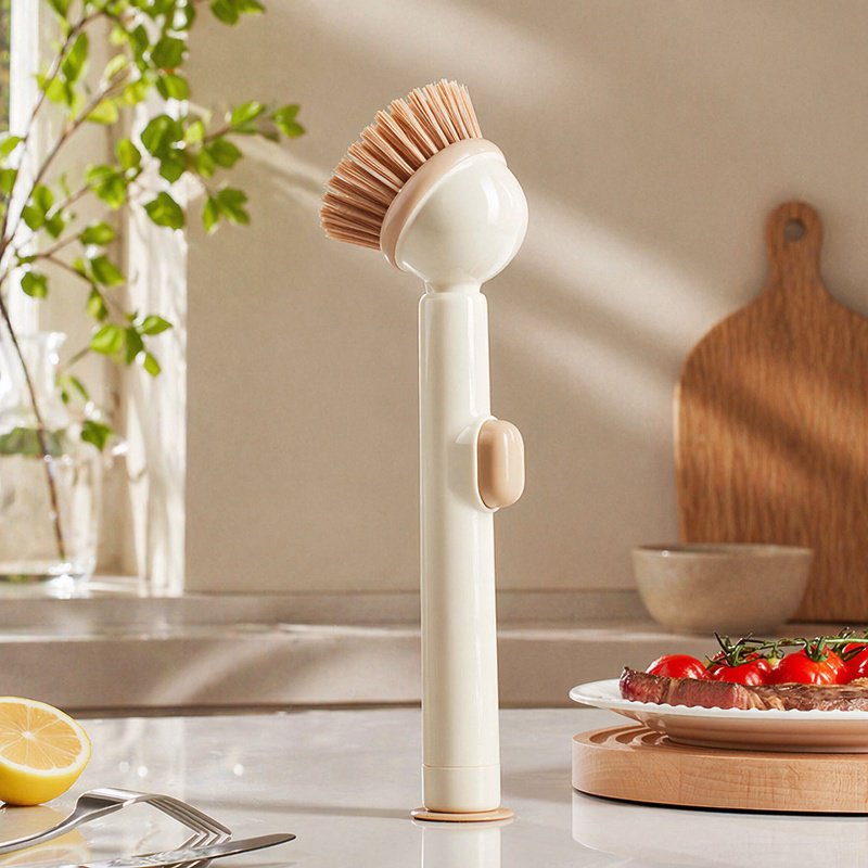Full set of liquid-dispensing pot brush with packaging