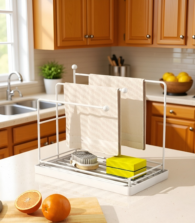 省スペース設計の水切り架