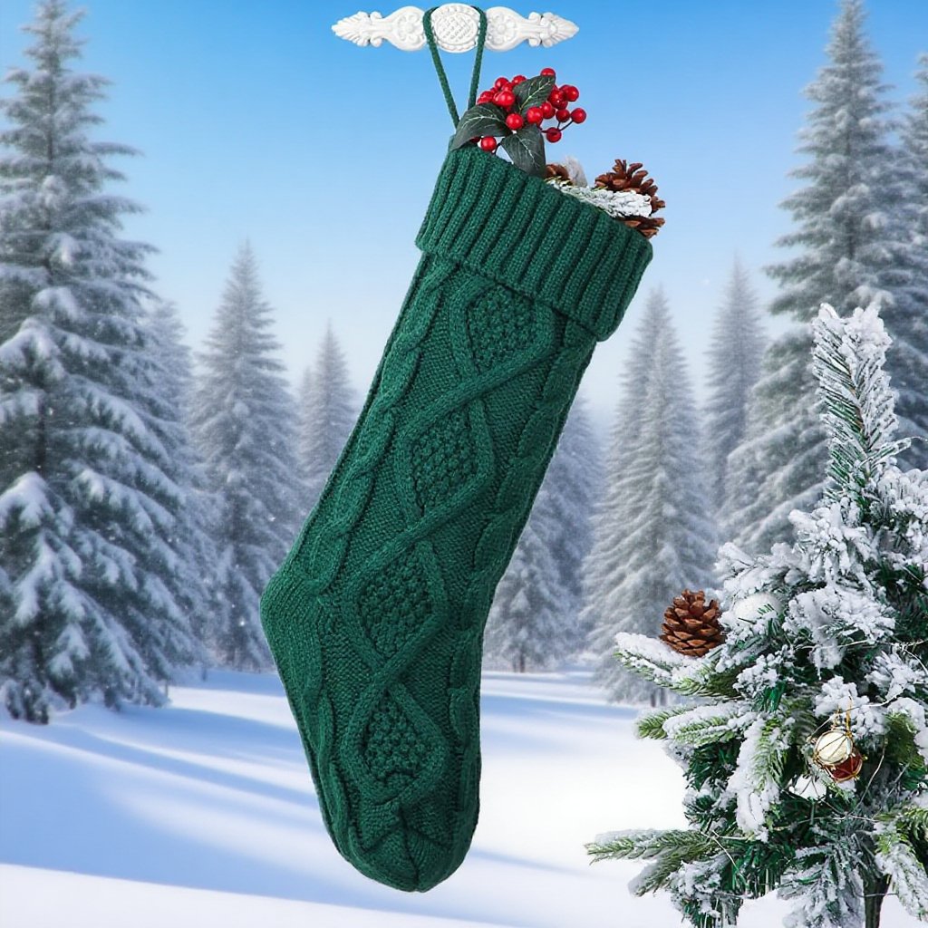 毛線聖誕長筒襪