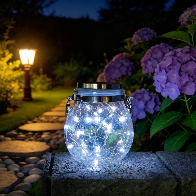 Lámpara de botella de deseos solar para jardín nocturno