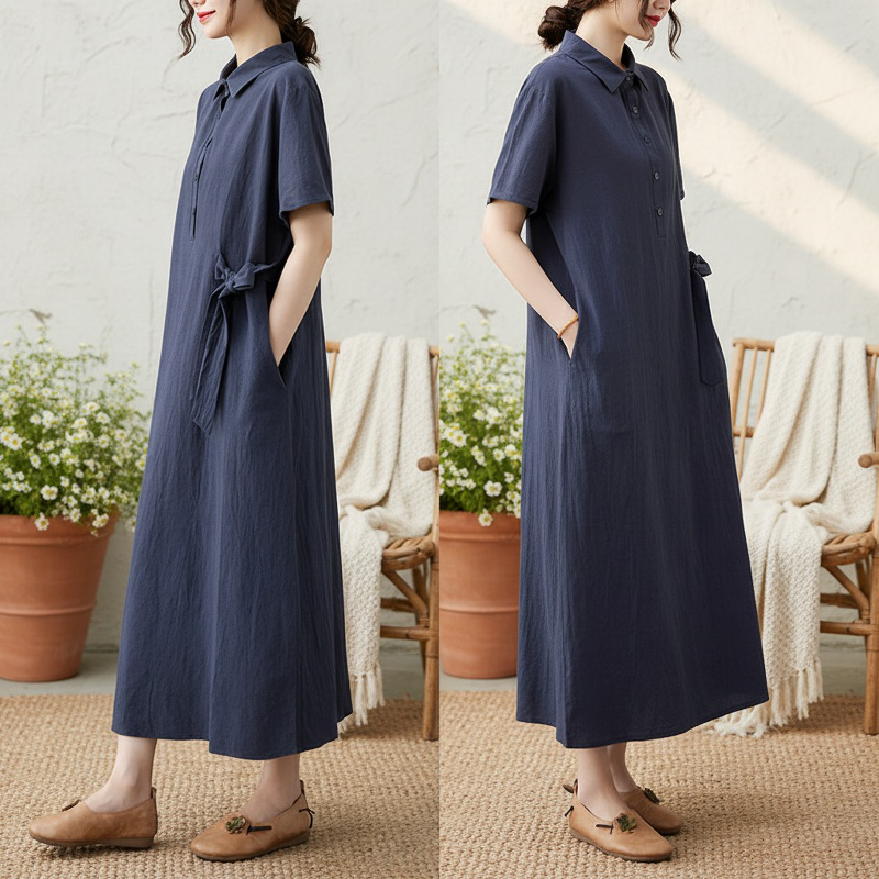 春夏におすすめのコットンリネンワンピース