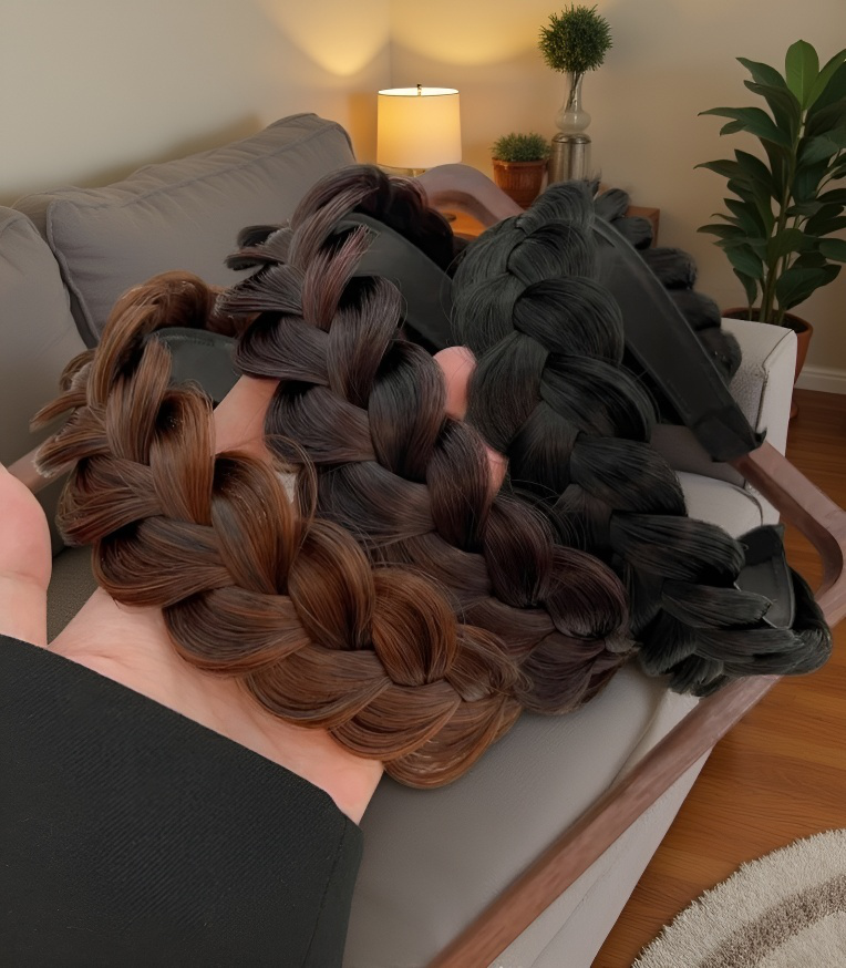 편안한 착용감의 인조 브레이드 헤어밴드