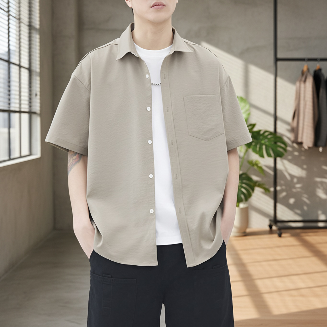 모던 디자인 남성 셔츠