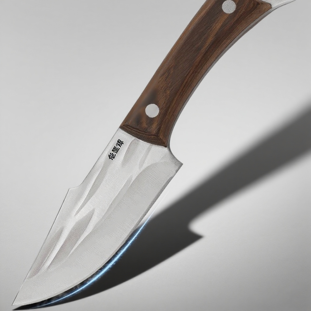 Starożytny, kuty, młotkowany nóż do trybowania