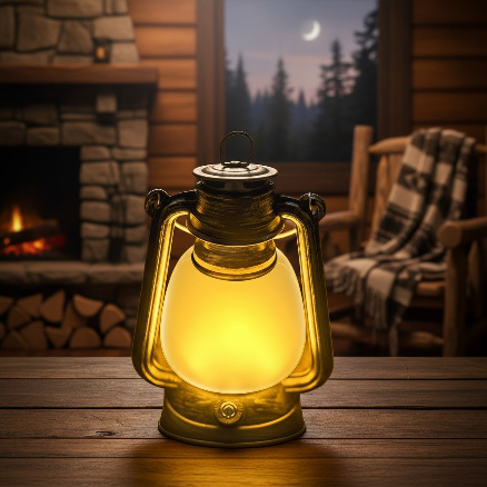 Vintage style lantern with extra-long battery life
