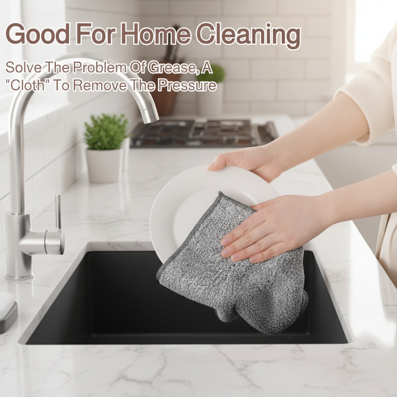Oil-resistant dishcloth cleaning greasy pan