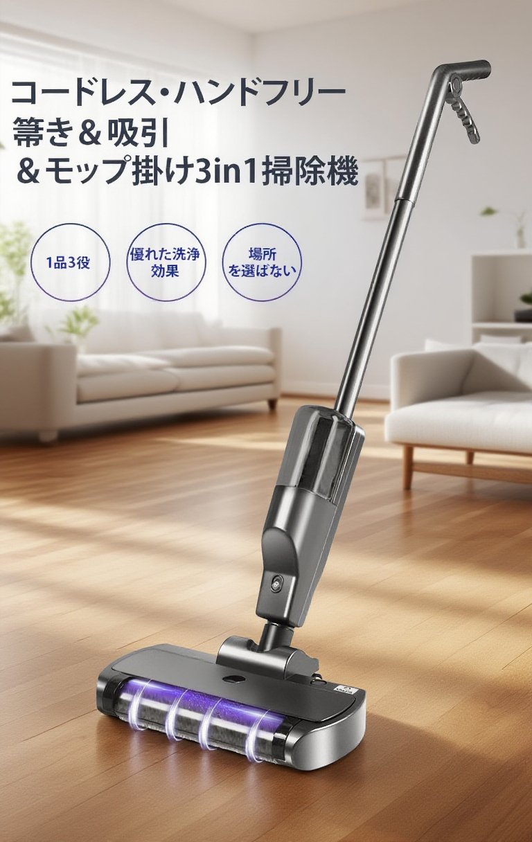 多合一無線洗地機の全体画像