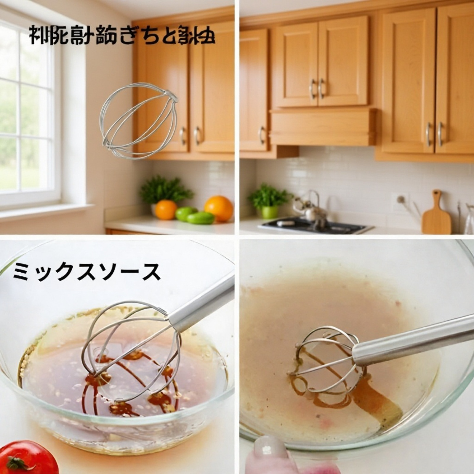 304ステンレス製両頭ミキシングスプーン・泡立て器