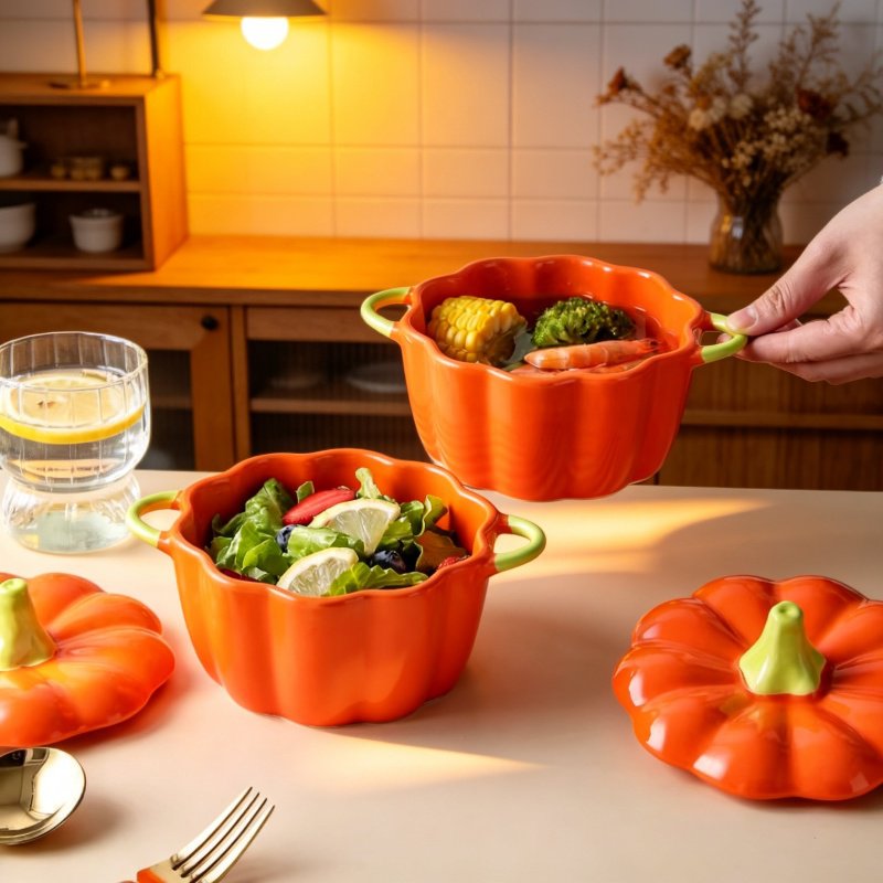 Stilvolle Calabaza Suppenschale aus Keramik