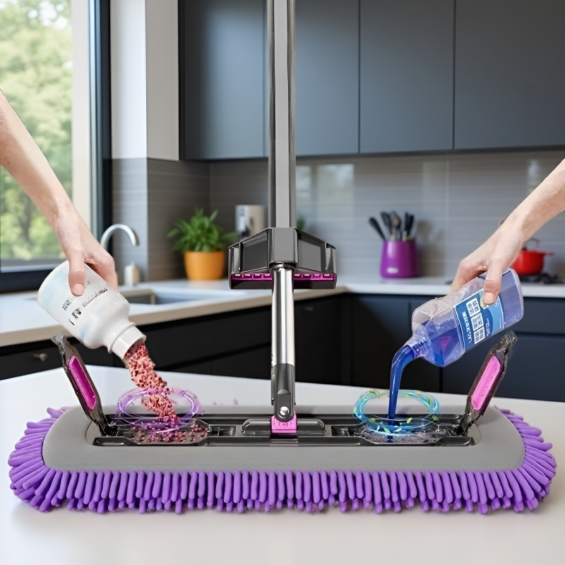Wet Dry Flat Mop Flat Mop Big Absorbent Cleaning Solution Clip Cloth Hand Wash Free