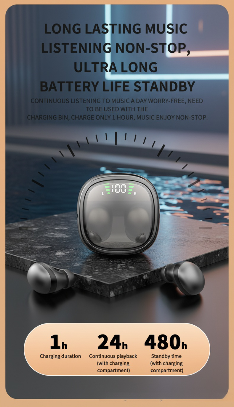 Wireless sleep earbuds with secure fit
