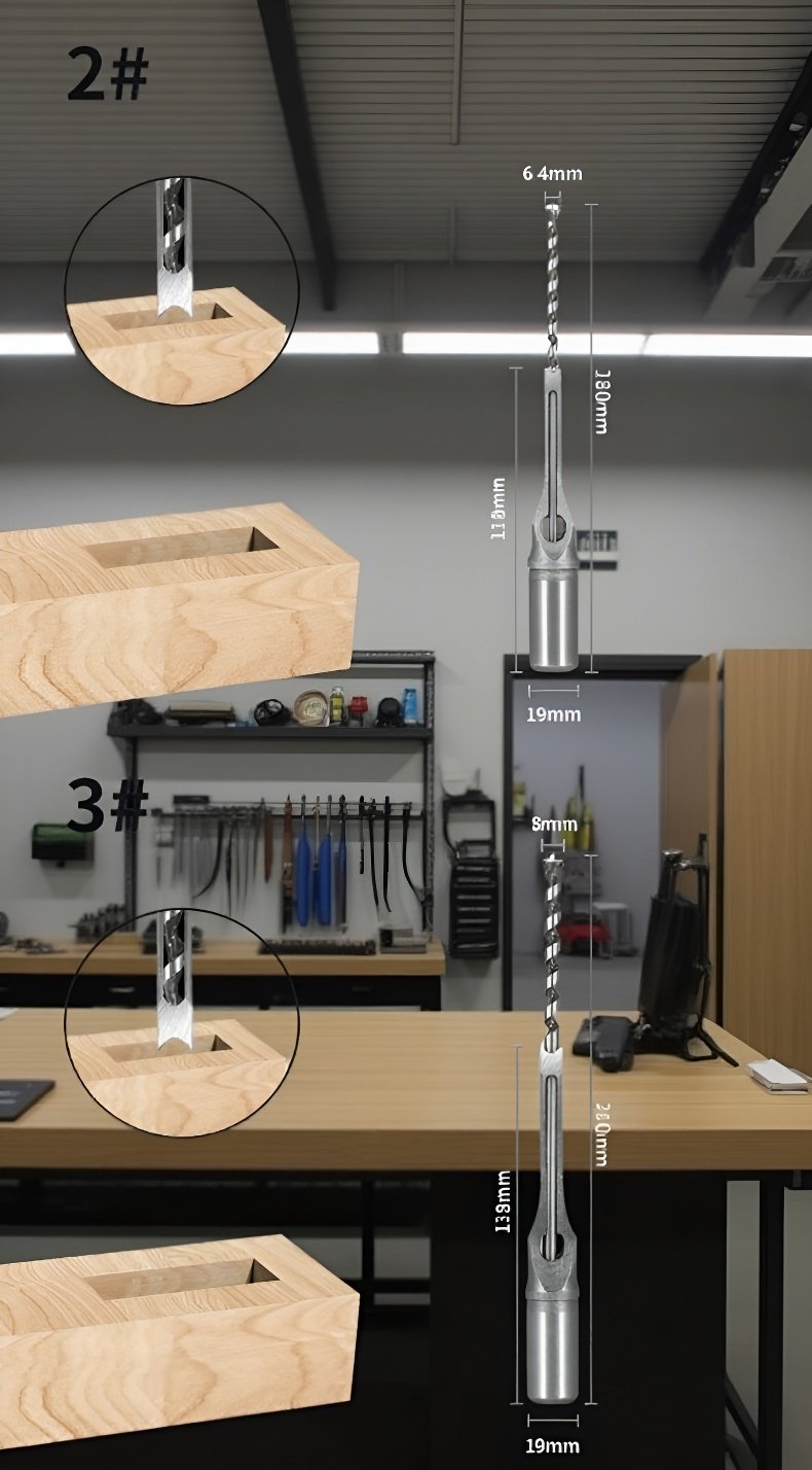 목공 작업에 적합한 드릴 세트 사용 예시