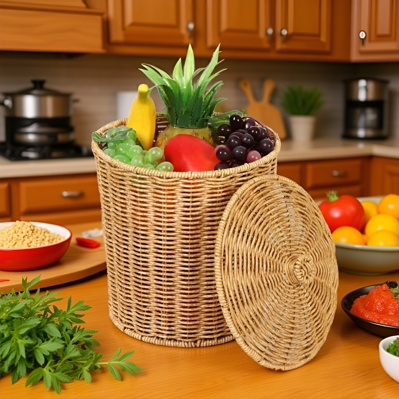 Cesta de almacenamiento de imitación ratán