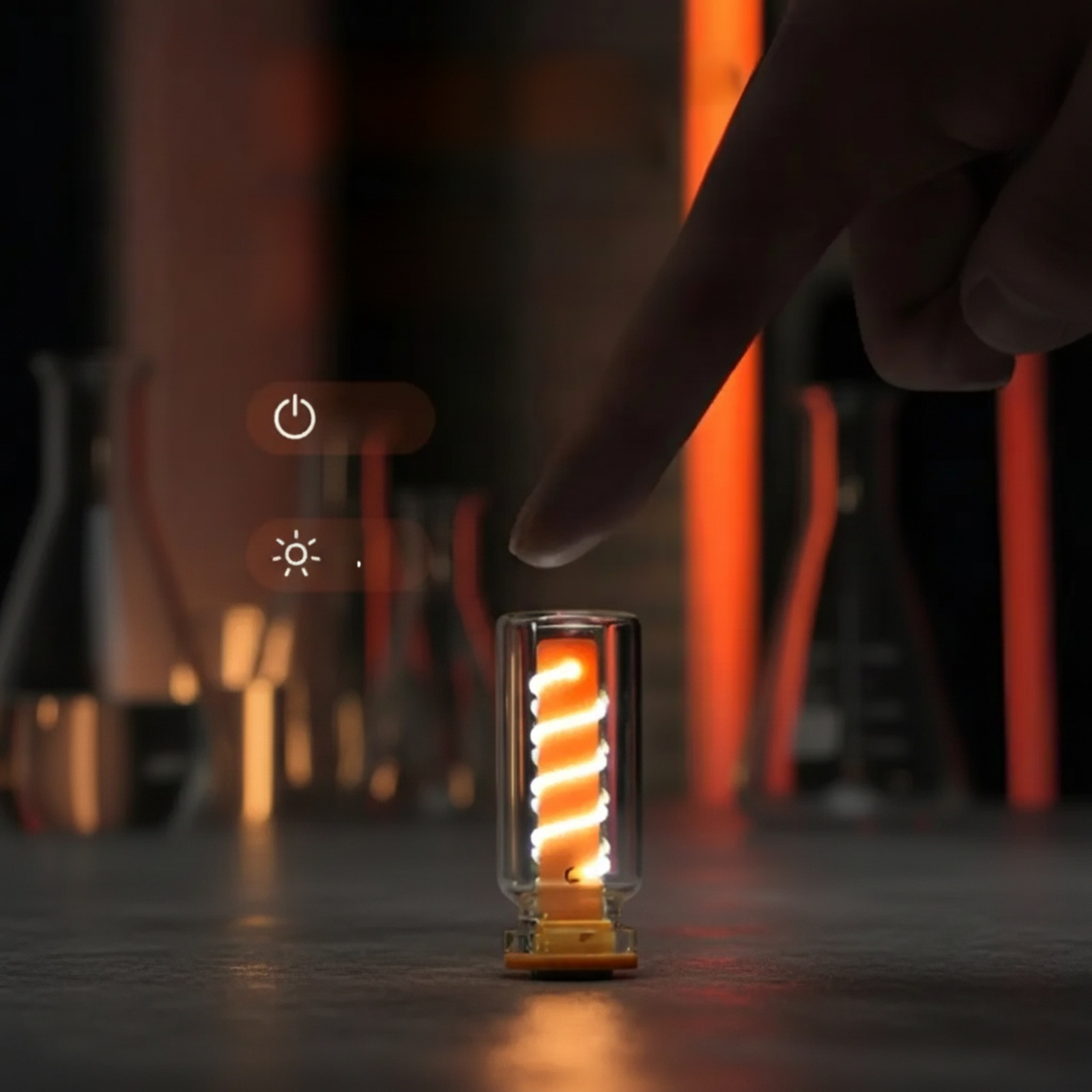 USB Glass Bottle Night Light for Desktop Decor, Ambient Lighting