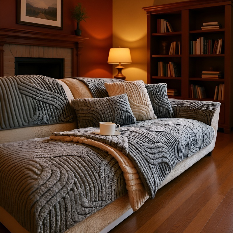 Cojín de sofá de terciopelo de algodón cómodo, transpirable y antideslizante para el hogar