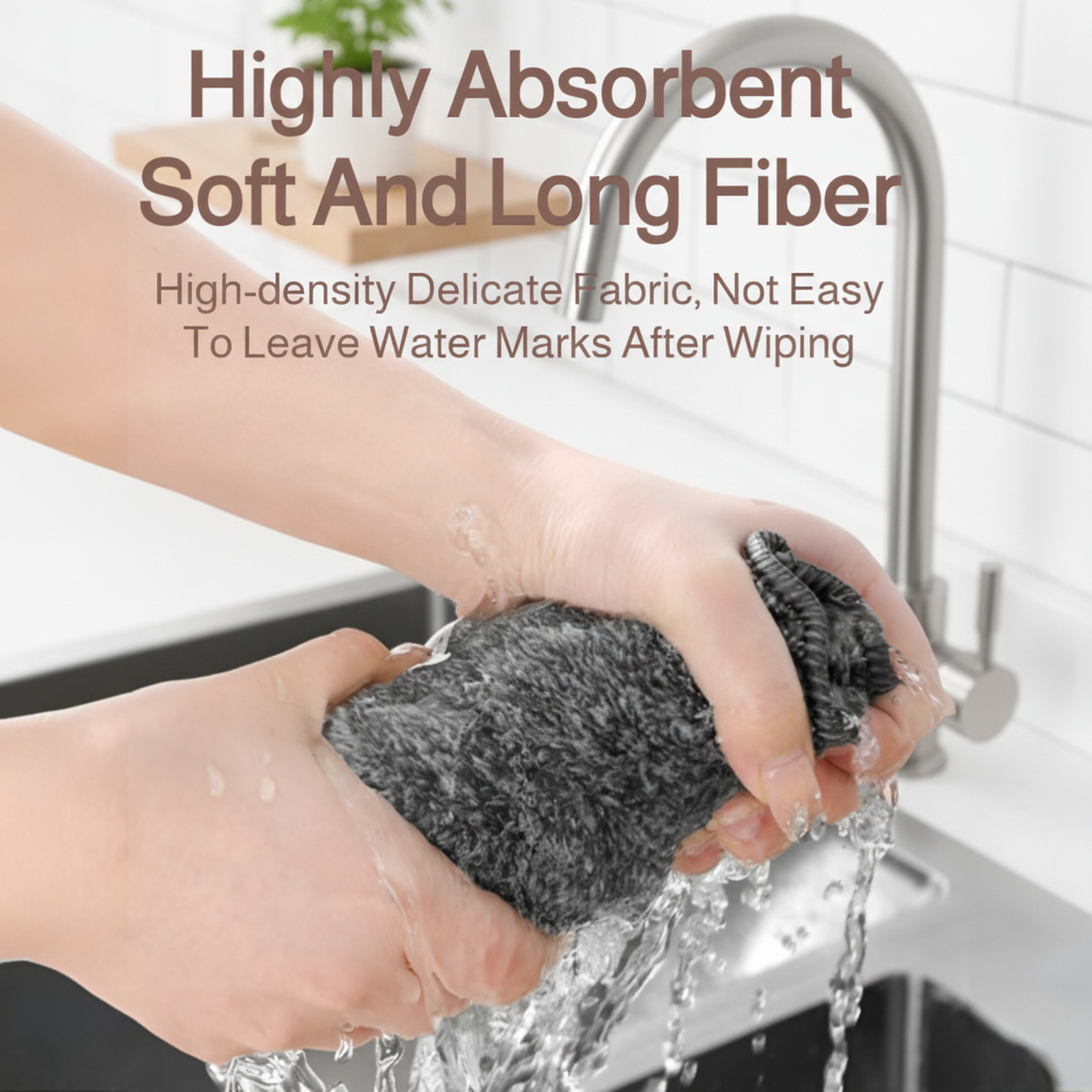 Absorbent kitchen dishcloth wiping countertop