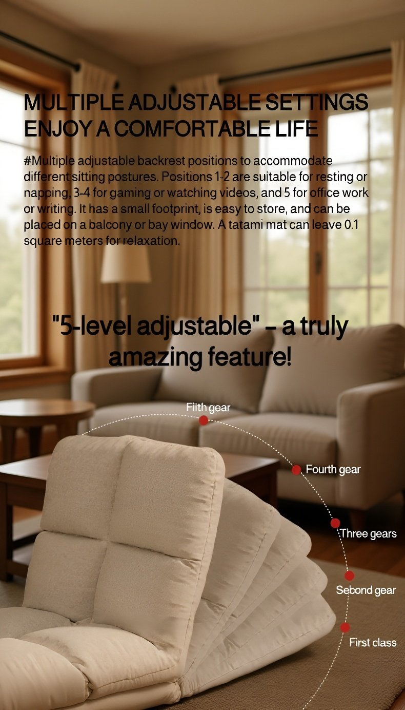 Adjustable backrest of Japanese style lazy sofa chair