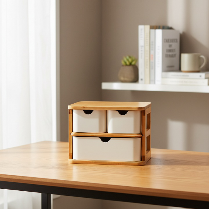Drawer Desktop Bamboo Fiber Organizer