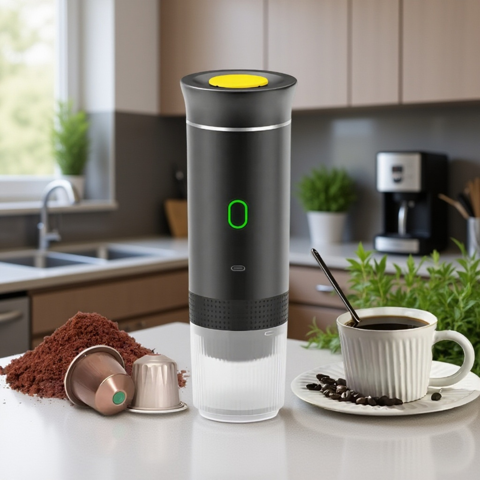 ポータブルミニ加熱エスプレッソカプセルコーヒーマシン