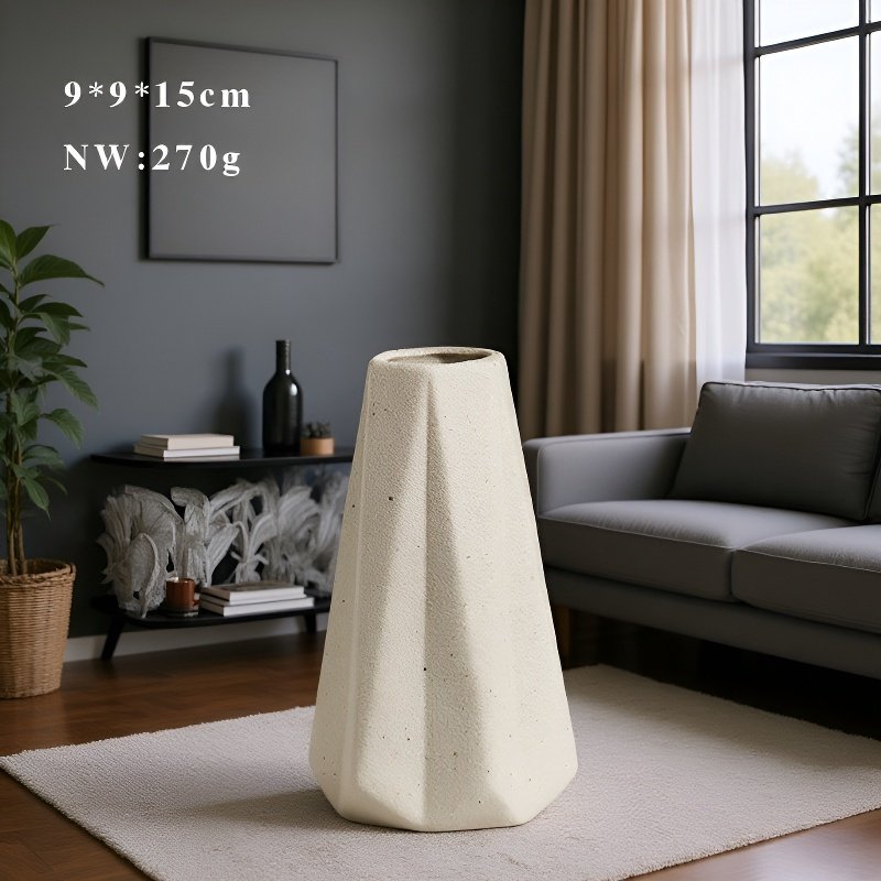 Minimalist home decor ceramic vase in white