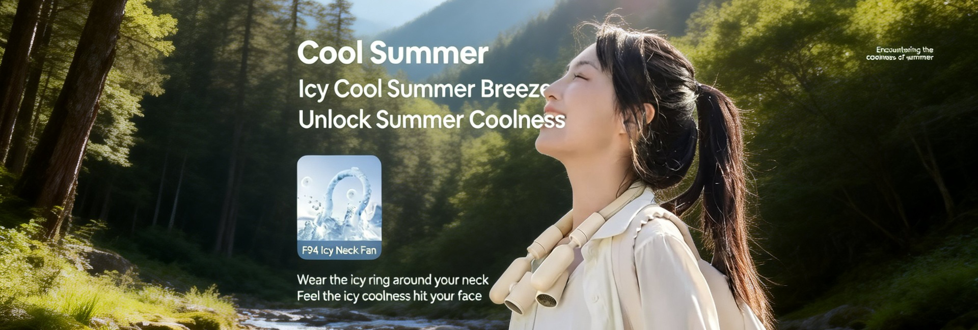 USB Rechargeable Neck Fan close-up