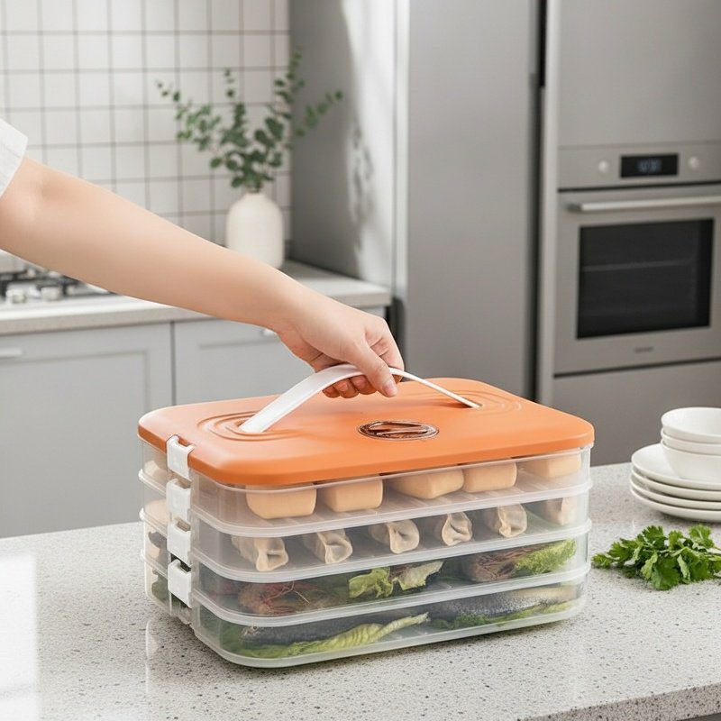 Caja de almacenamiento de alimentos congelados de varias capas