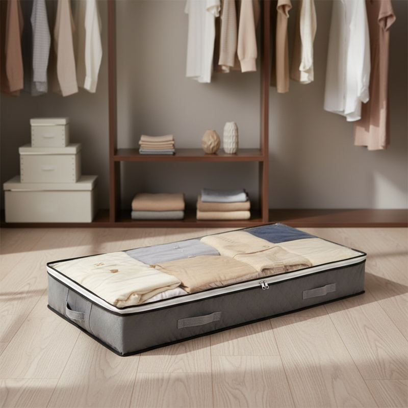 Unterbett-Faltbox aus Vliesstoff zur Aufbewahrung von Kleidung und Bettdecken