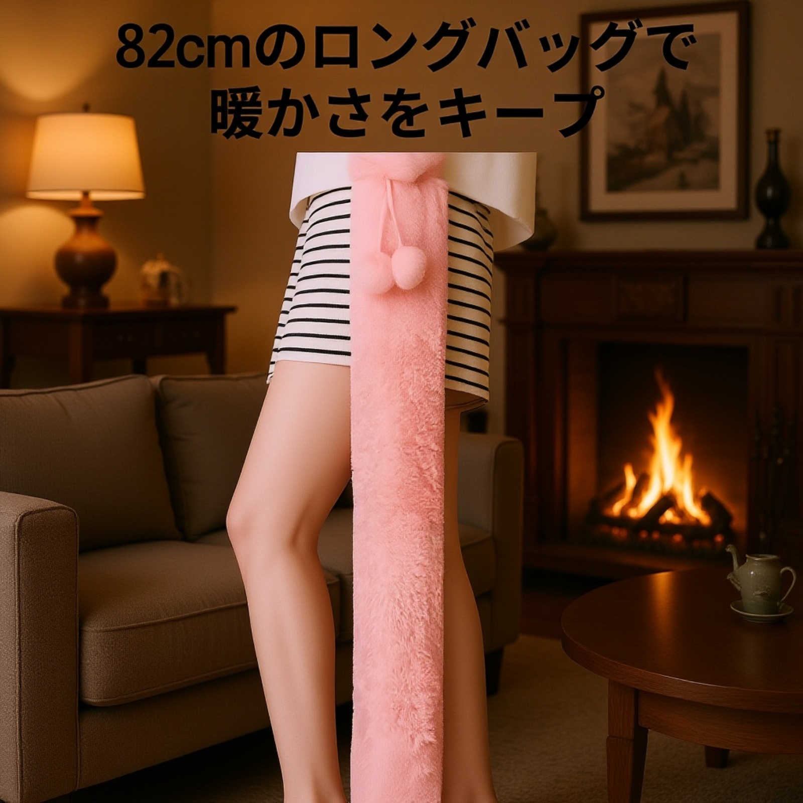 安全設計の湯たんぽ使用イメージ