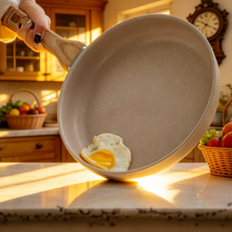 Flache Antihaftpfanne für gesundes Kochen