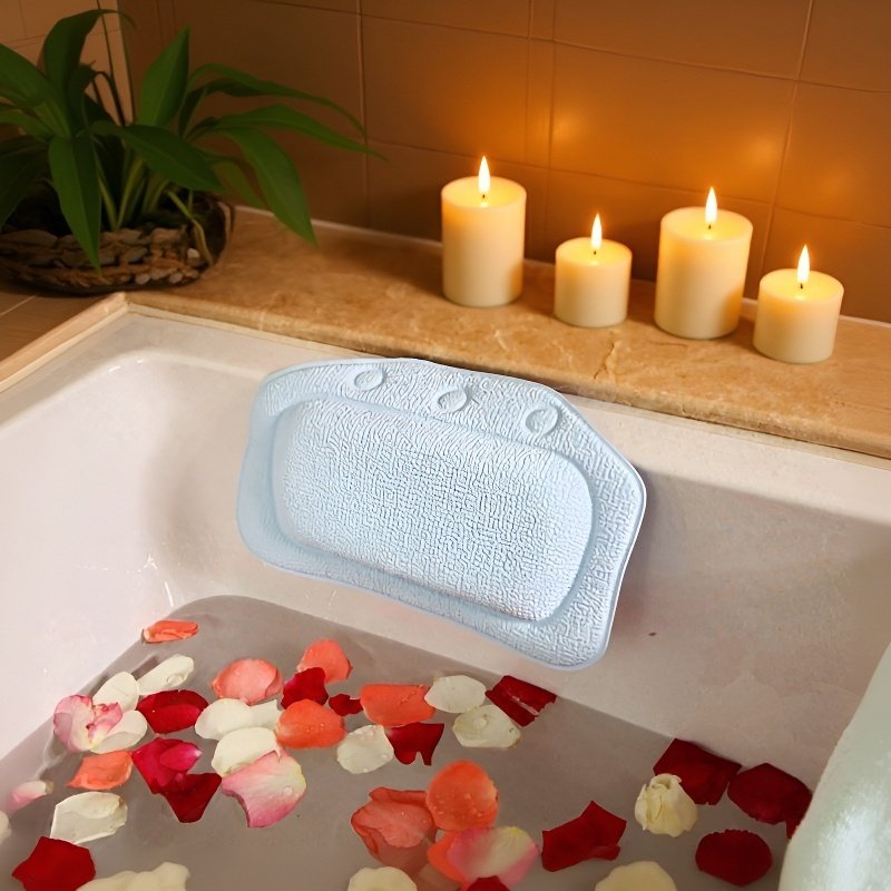 Almohada de esponja para bañera, almohada de baño para hotel, cojín para bañera