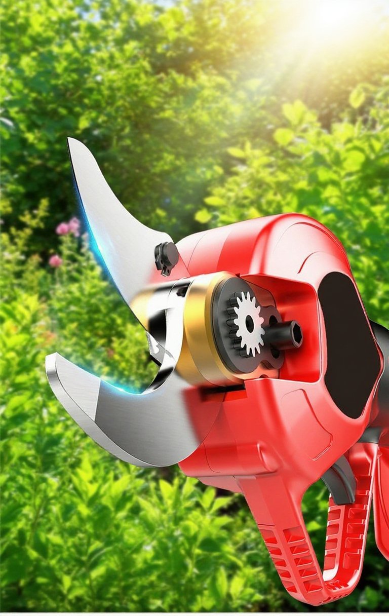 Vorher-Nachher-Vergleich: Obstbaum geschnitten mit elektrischer Schere