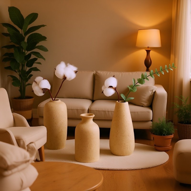 Nordic ceramic vase white frosted minimalist design