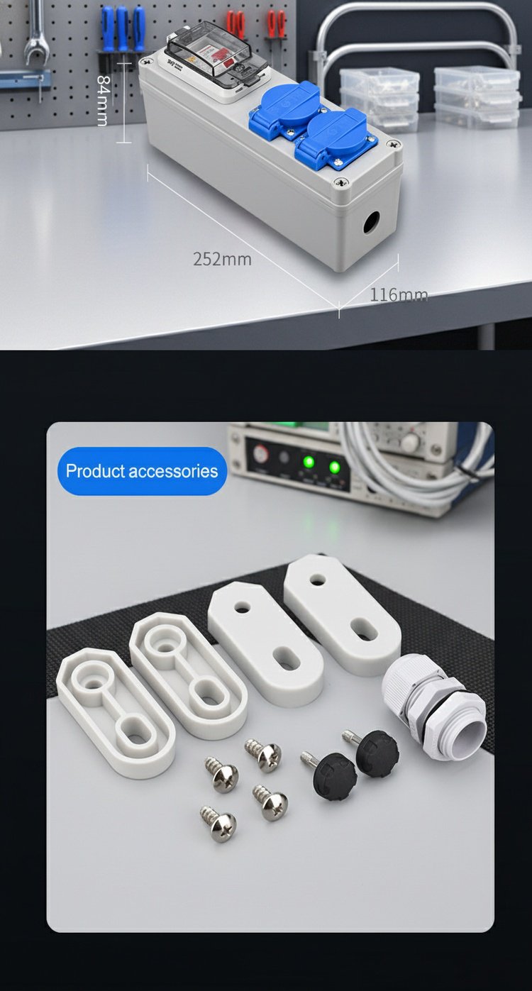Industrial socket box with secure cover