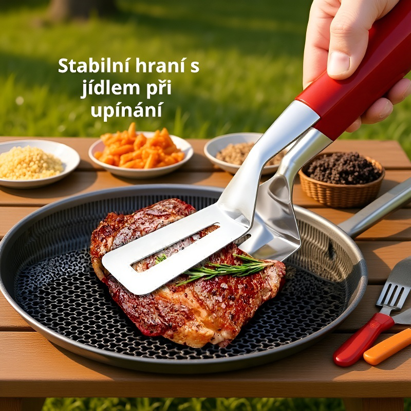 304 nerezová ocelová obracečka na ryby s klipem