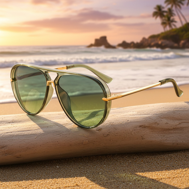 Stylish and versatile trendy oversized aviator sunglasses, new style.