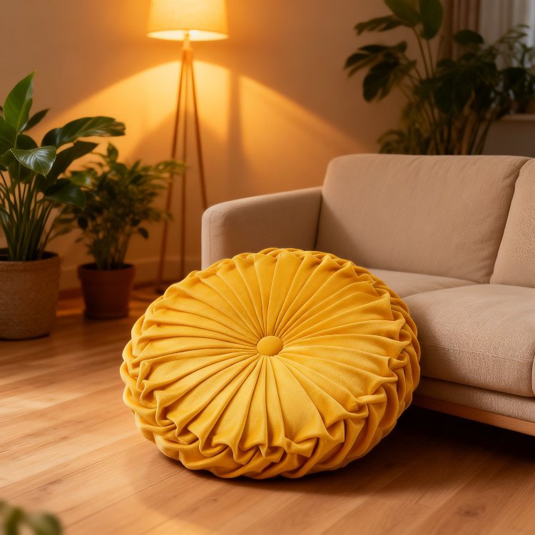 ベッド、ソファ、腰当て、オフィス、クッション、背もたれなどに使える手作りカボチャのクッション